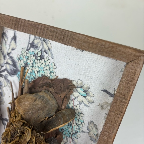 Lovingkindness home accents- Mixed media birds nest art in rustic frame - Picture 6 of 11